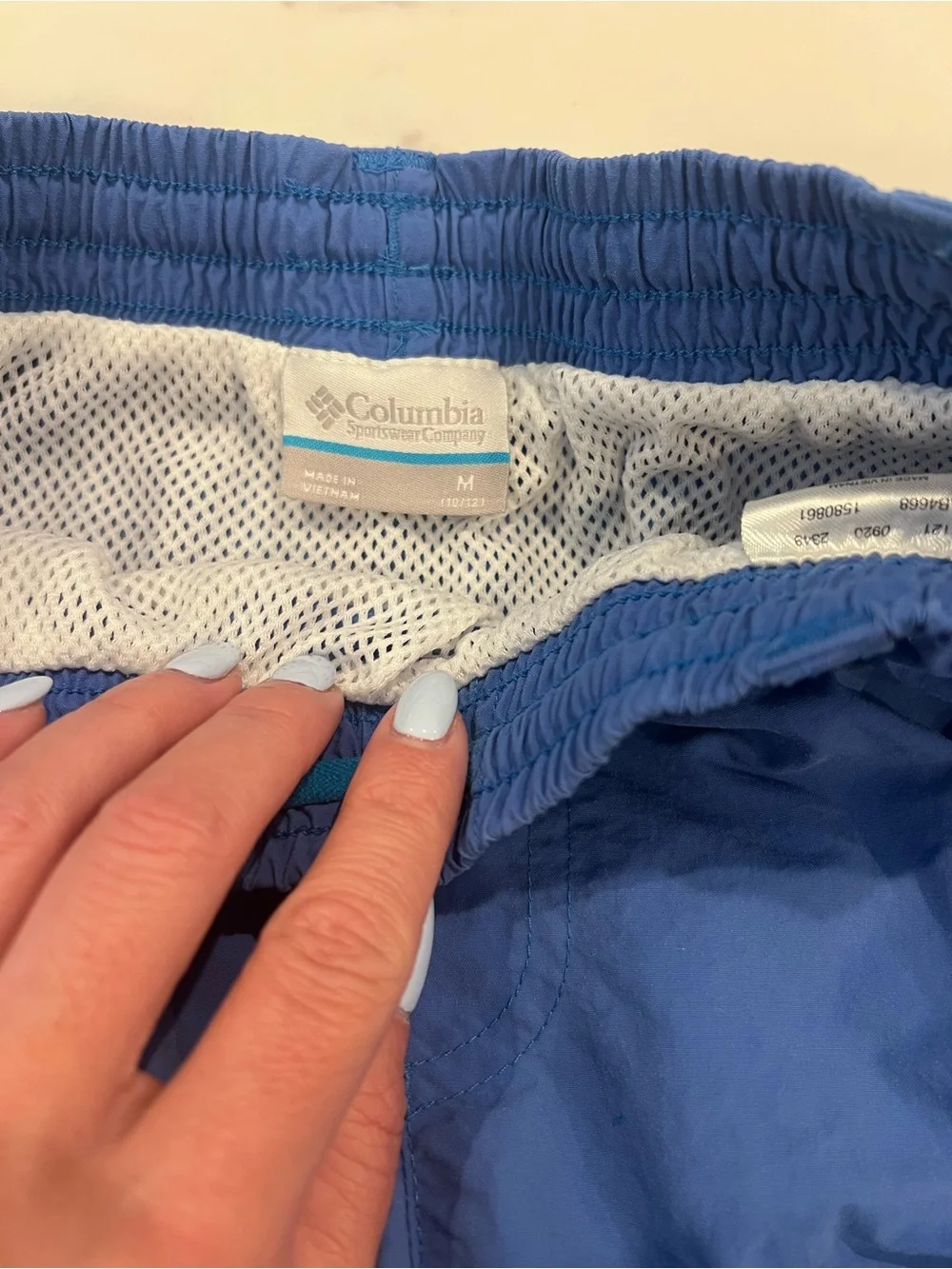 Columbia Kids Blue Swim Trunks with Elastic Waist